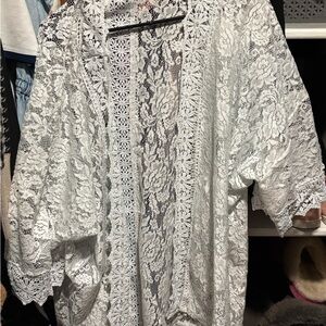 Extra Touch White Lace Cardigan